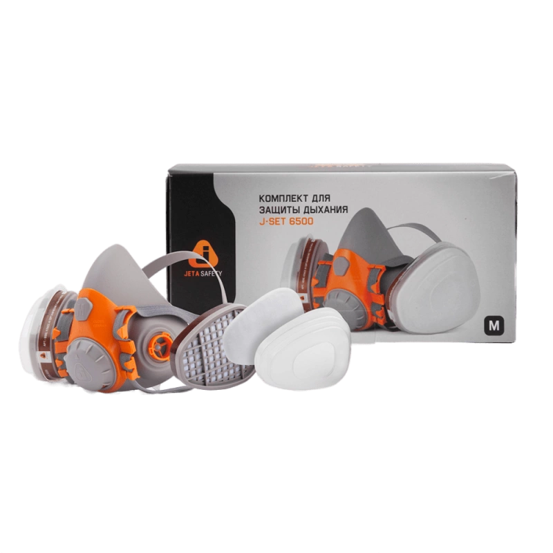 Jeta Safety J-SET 6500 размер M : полумаска, фильтры А1 (2шт), предфильтры Р2 (4шт), держатели (2шт) Комплект защиты дыхания 2 980 ₽ (карточка)